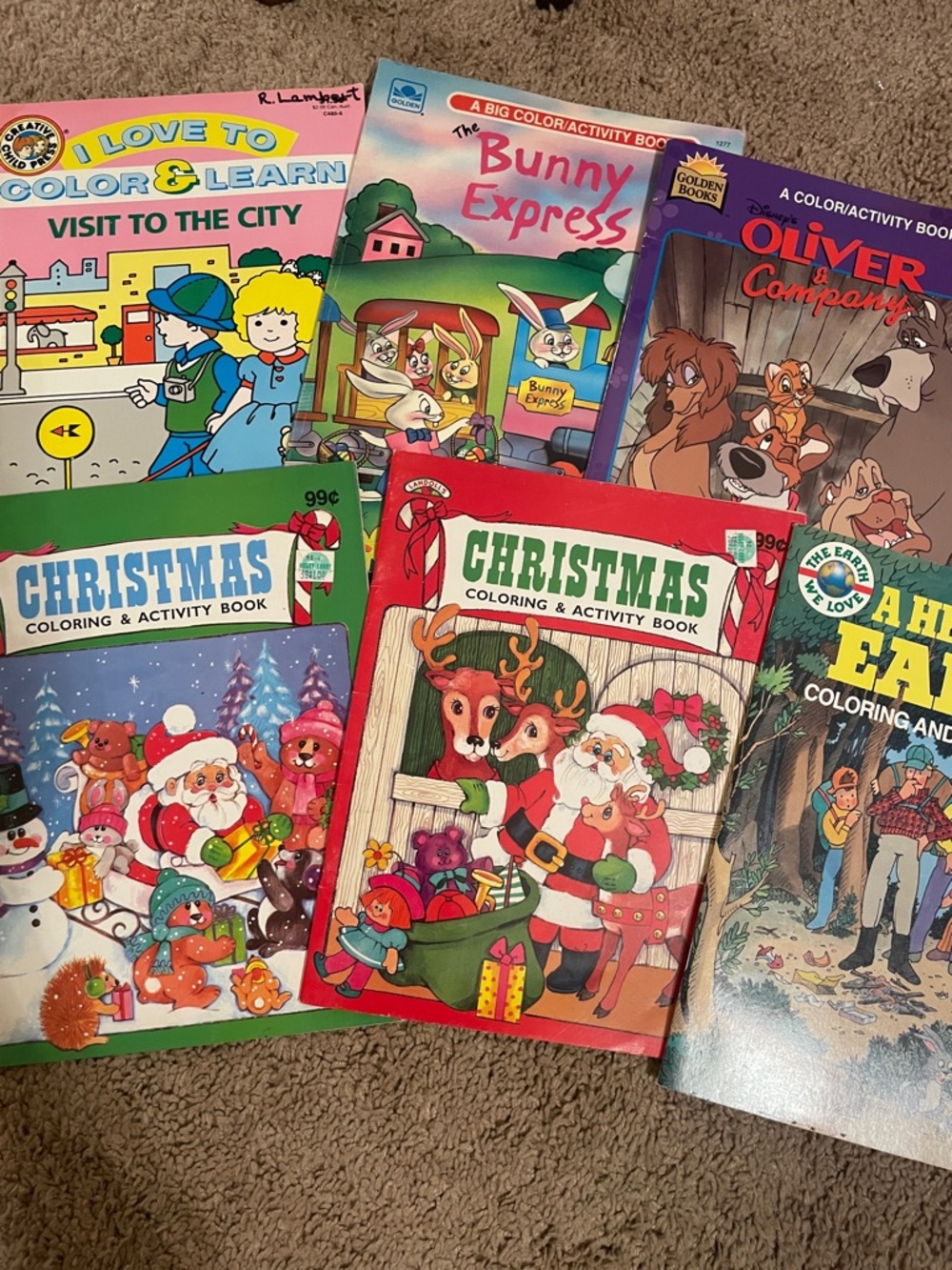 Six Vintage Coloring Books